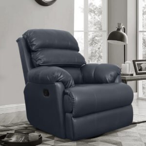 VLF RC- 011 Rocking Revolving Recliner, Fully Comfortable & Durable, Single Seater Sofa, Living Room Recliner Chair, Thickened Padded Arm/Back(Grey)