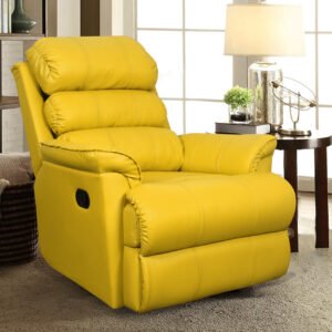 VLF RC- 012 Manual Recliner, Fully Comfortable & Durable, Single Seater Sofa, Living Room Recliner Chair, Thickened Padded Arm/Back(Yellow)