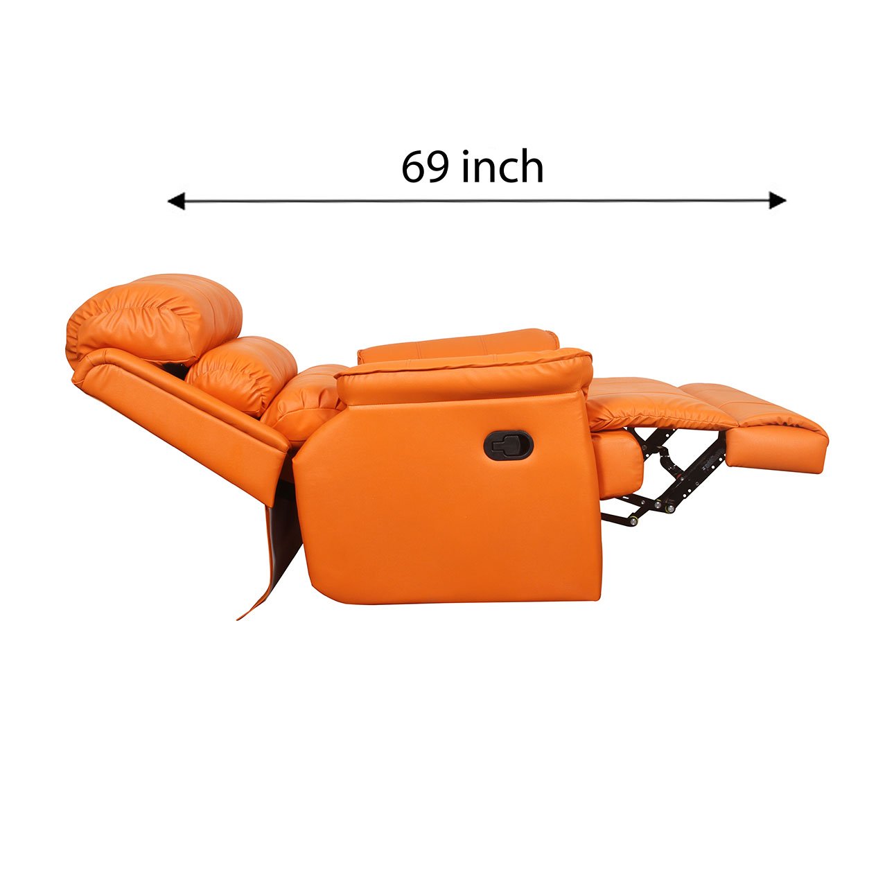 VLF RC- 012 Manual Recliner, Fully Comfortable & Durable, Single Seater Sofa, Living Room Recliner Chair, Thickened Padded Arm/Back(Orange) - Image 8
