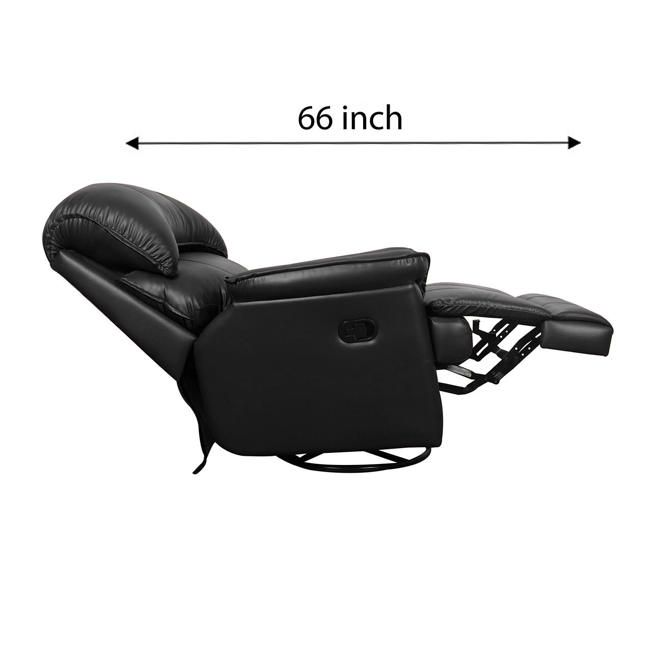 VLF RC- 013 Rocking Revolving Recliner, Fully Comfortable & Durable, Single Seater Sofa, Living Room Recliner Chair, Thickened Padded Arm/Back(Black) - Image 4