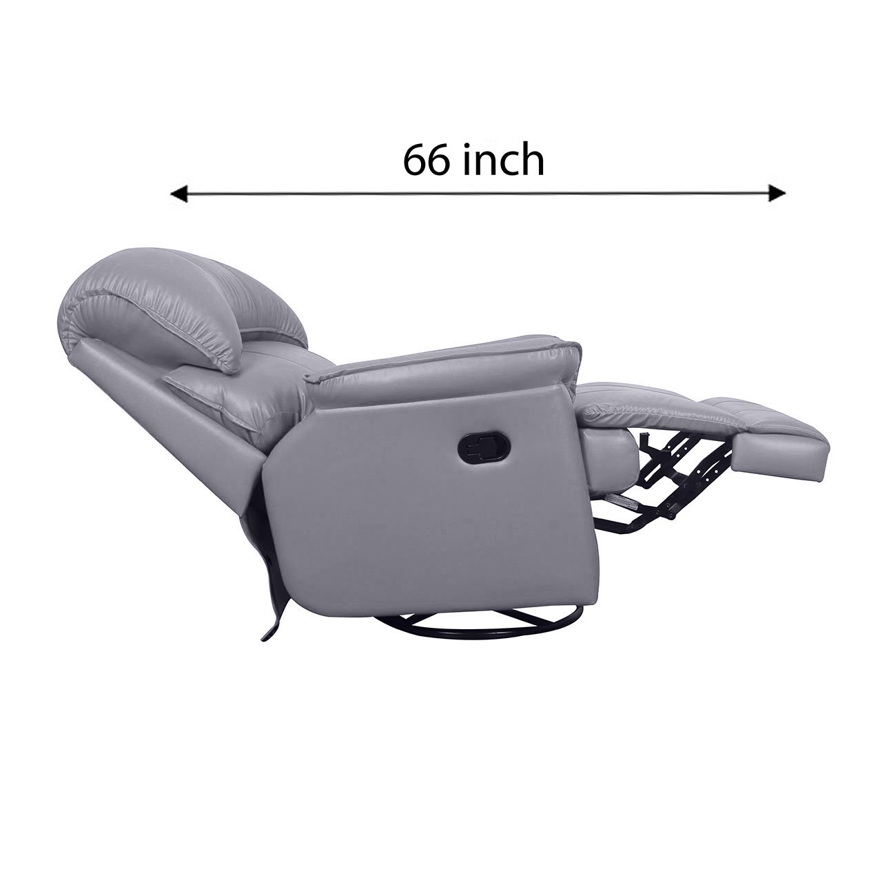 VLF RC- 013 Rocking Revolving Recliner, Fully Comfortable & Durable, Single Seater Sofa, Living Room Recliner Chair, Thickened Padded Arm/Back(Grey) - Image 4