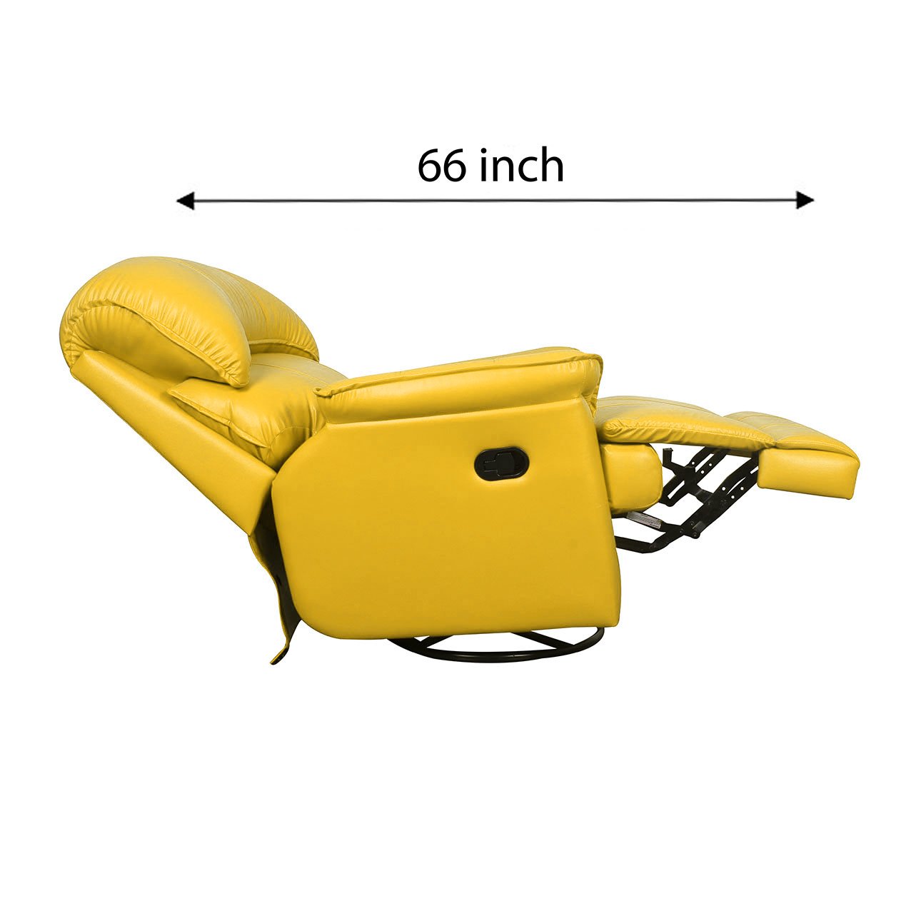 VLF RC- 013 Rocking Revolving Recliner, Fully Comfortable & Durable, Single Seater Sofa, Living Room Recliner Chair, Thickened Padded Arm/Back(Yellow) - Image 4