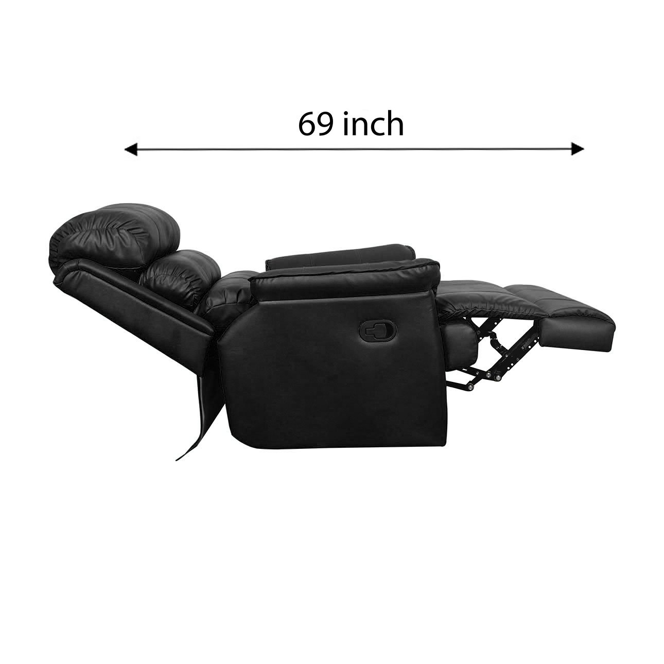 VLF RC- 012 Manual Recliner, Fully Comfortable & Durable, Single Seater Sofa, Living Room Recliner Chair, Thickened Padded Arm/Back(Black) - Image 4