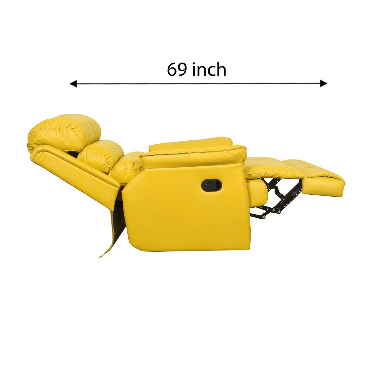 VLF RC- 012 Manual Recliner, Fully Comfortable & Durable, Single Seater Sofa, Living Room Recliner Chair, Thickened Padded Arm/Back(Yellow) - Image 4