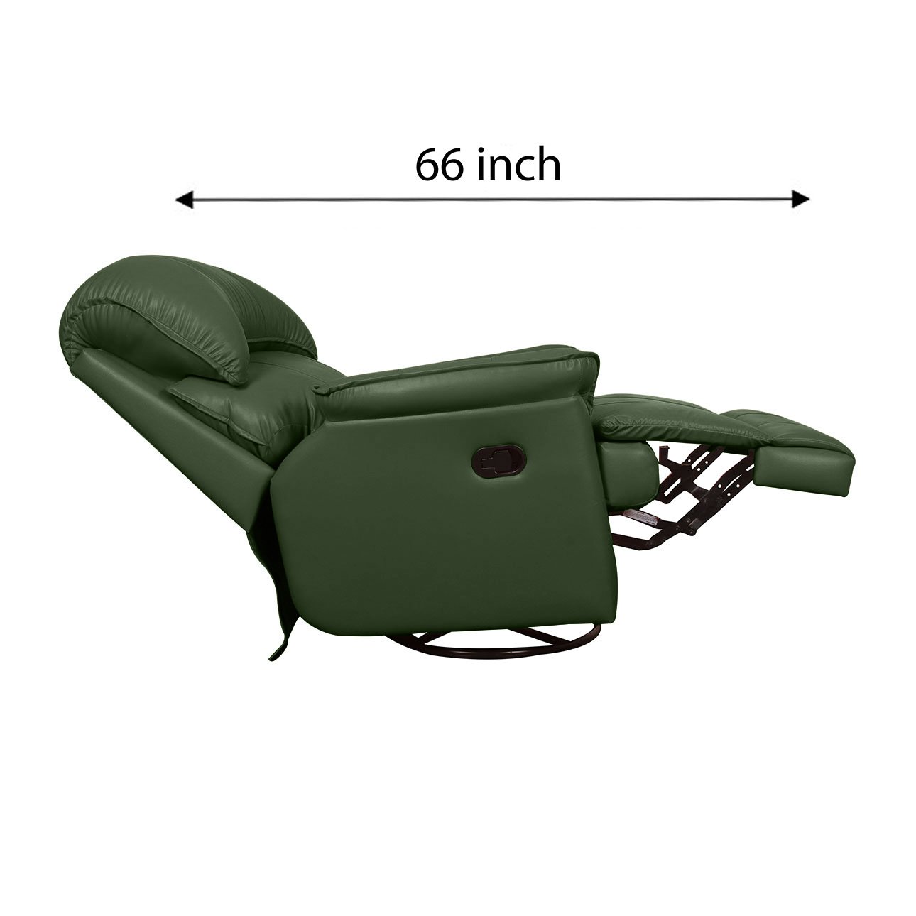 VLF RC- 013 Rocking Revolving Recliner, Fully Comfortable & Durable, Single Seater Sofa, Living Room Recliner Chair, Thickened Padded Arm/Back(Green) - Image 4