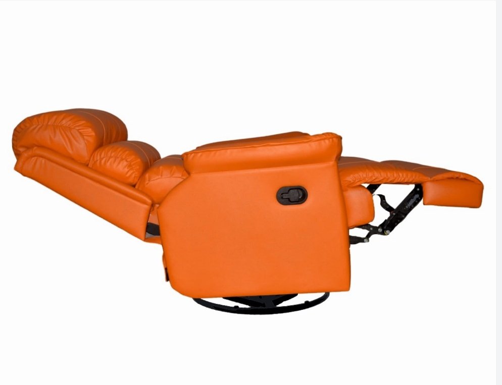 VLF RC- 012 Rocking Revolving Recliner, Fully Comfortable & Durable, Single Seater Sofa, Living Room Recliner Chair, Thickened Padded Arm/Back(Orange) - Image 6