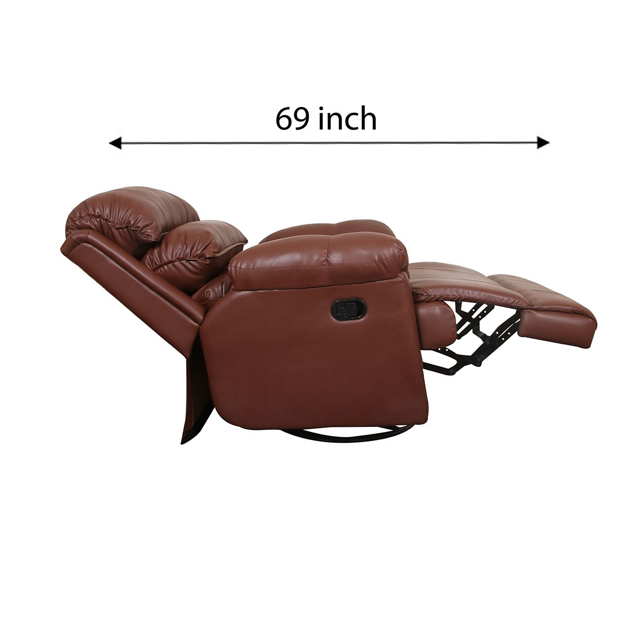 VLF RC- 011 Rocking Revolving Recliner, Fully Comfortable & Durable, Single Seater Sofa, Living Room Recliner Chair, Thickened Padded Arm/Back(Brown) - Image 8